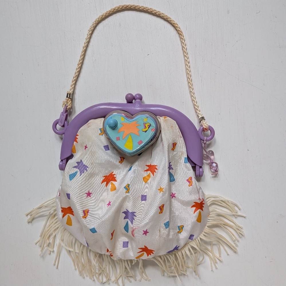 Vintage Fisher Price Smooshies Peppie Penguin Fringe Purse Bag 1988